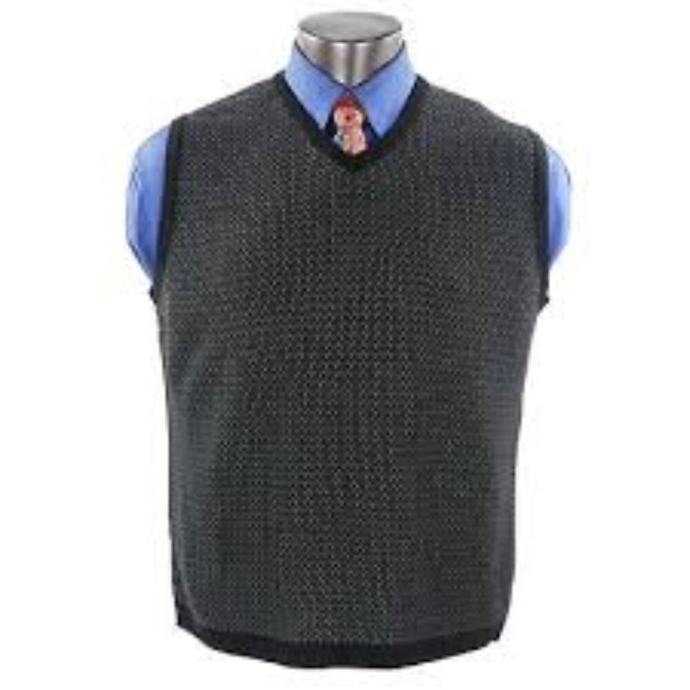 Men's Pierre Cardin Sweater Vest Black & Gray SzXL